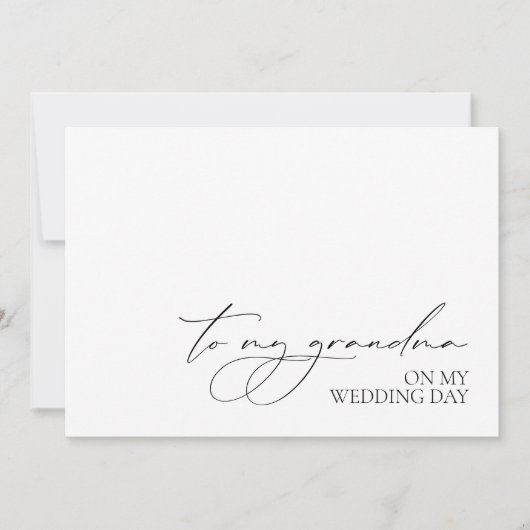 "Naar mijn oma op mijn trouwdag" Kaart (Voorkant)