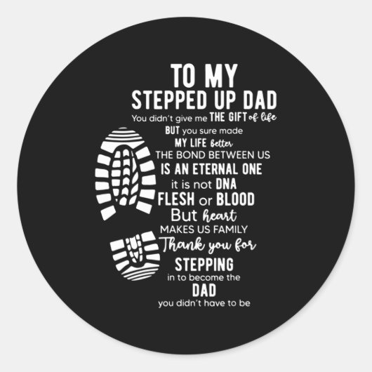 Naar mijn opgezette vader stiefvader Gezegde stief Ronde Sticker (Voorkant)