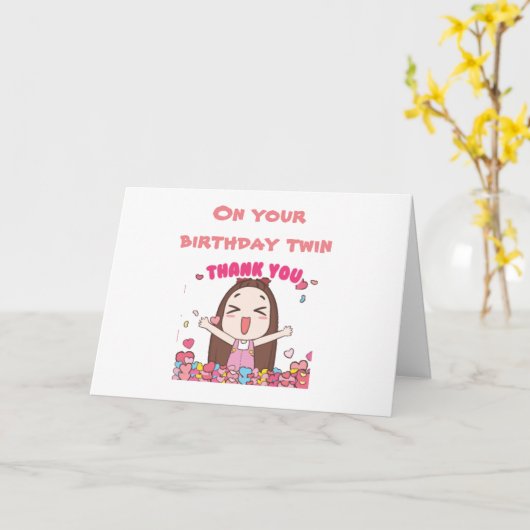 NAAR MIJN "OUDERE TWEELING" OP JE VERJAARDAG KAART (Gele Bloem)