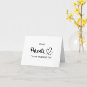 Naar mijn ouders op mijn trouwdag gevouwen kaart (Gele Bloem)