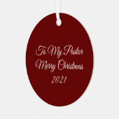 Naar mijn pastor Metal Ornament (Voorkant links)