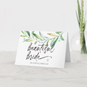 Naar mijn prachtige bruidbruidscadeau van de bruid kaart (Voorkant)
