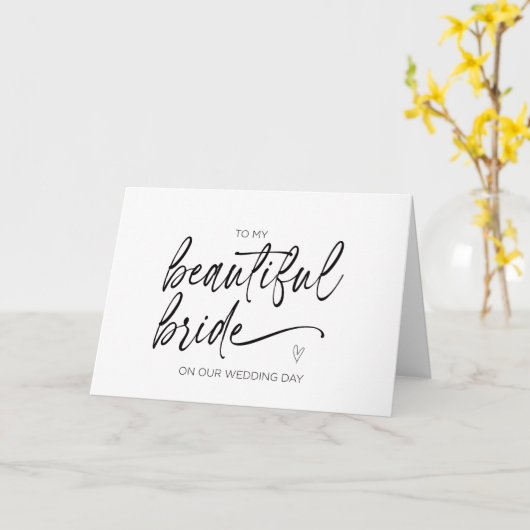 Naar mijn prachtige bruidbruidscadeautje van Groom Kaart (Gele Bloem)