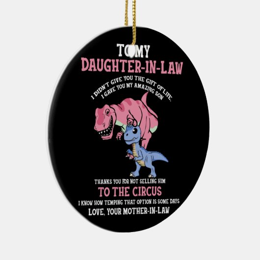 Naar mijn schoondochter keramisch ornament (Rechts)