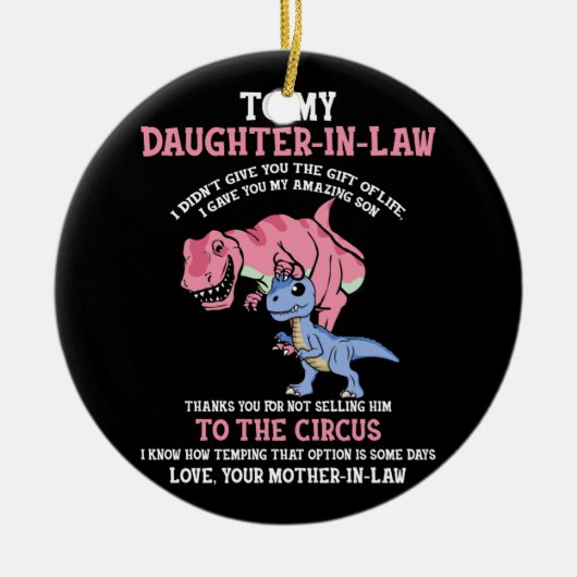 Naar mijn schoondochter keramisch ornament (Voorkant)