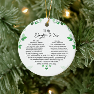 Naar mijn schoondochter keramisch ornament