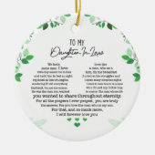 Naar mijn schoondochter keramisch ornament (Voorkant)