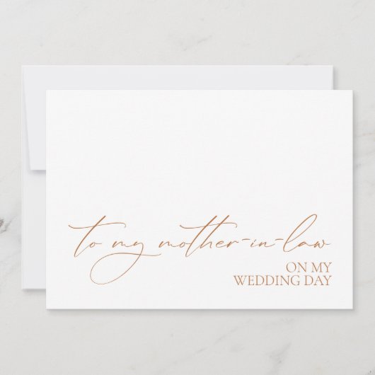 "Naar mijn schoonmoeder op mijn trouwdag" Kaart (Voorkant)