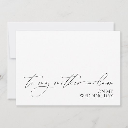 "Naar mijn schoonmoeder op mijn trouwdag" Kaart (Voorkant)