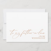 "Naar mijn schoonvader op mijn trouwdag" Kaart (Voorkant)