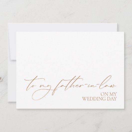 "Naar mijn schoonvader op mijn trouwdag" Kaart (Voorkant)