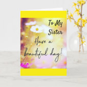 NAAR MIJN *SISTER* OP JE BIRTHDAAGKAART KAART (Gele Bloem)