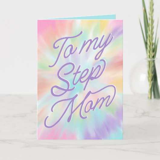 Naar mijn Stap Ma Pastel Tie Dye Card Kaart (Voorkant)