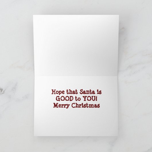 **NAAR MIJN STUDENT** HOOP DAT SANTA "GOED VOOR U KAART (Binnen)