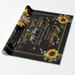 Naar mijn tante Gift, Cute Sunflower Gift van Niec Cadeaupapier