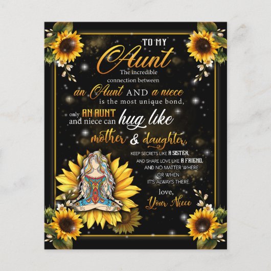 Naar mijn tante Gift, Cute Sunflower Gift van Niec Flyer (Voorkant)
