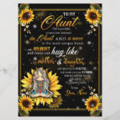 Naar mijn tante Gift, Cute Sunflower Gift van Niec Menu (Voorkant)