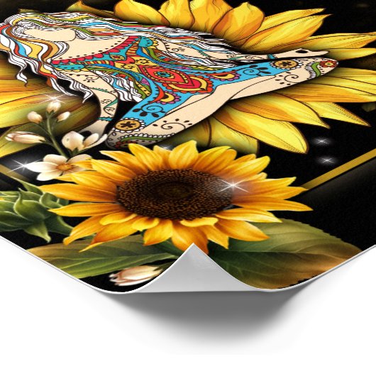 Naar mijn tante Gift, Cute Sunflower Gift van Niec Poster (Hoek)