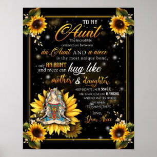 Naar mijn tante Gift, Cute Sunflower Gift van Niec Poster