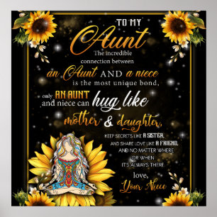 Naar mijn tante Gift, Cute Sunflower Gift van Niec Poster
