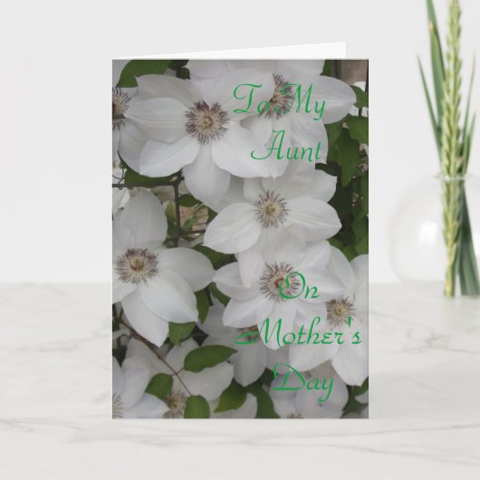 Naar mijn tante op Moederdag Kaart (Voorkant)