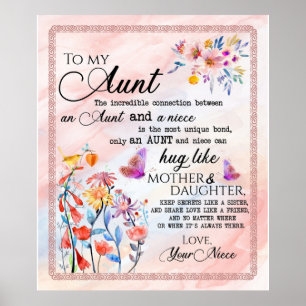 Naar mijn tante van Niece Flower Lover Gift Poster