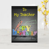 **NAAR MIJN TEACHER** SCHRIJVING IS OP DE WAL VAN  KAART (Gele Bloem)