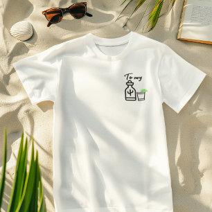 Naar mijn tequila, minimalistische, leuke paar mat t-shirt