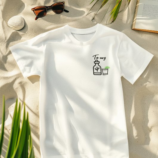 Naar mijn tequila, minimalistische, leuke paar mat t-shirt