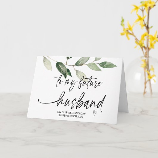 Naar mijn toekomstige man van Bride op huwelijksda Kaart (Gele Bloem)