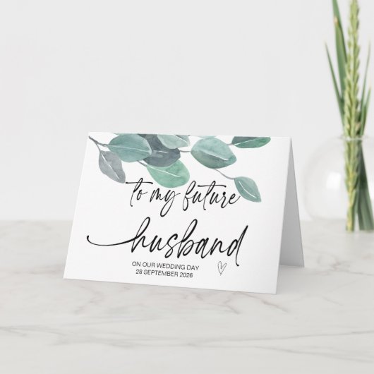 Naar mijn toekomstige man van Bride op huwelijksda Kaart (Voorkant)