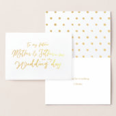 Naar mijn toekomstige schoonouders op mijn trouwda folie kaarten (Display)