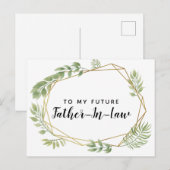 Naar mijn toekomstige schoonvader briefkaart groen (Voorkant / Achterkant)