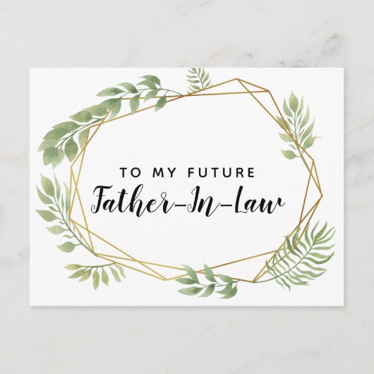 Naar mijn toekomstige schoonvader briefkaart groen (Voorkant)