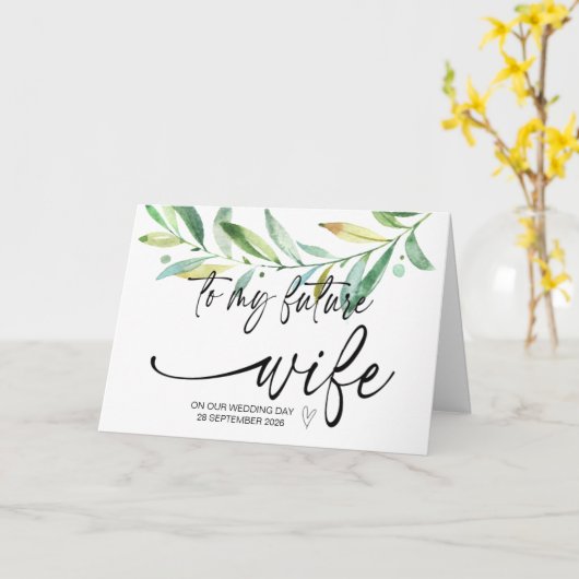 Naar mijn toekomstige vrouw van Groom op onze huwe Kaart (Gele Bloem)