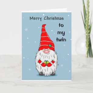 **NAAR MIJN TWIN BIJ CHRISTMAS MET GNOME* HOLIDAIR FEESTDAGEN KAART
