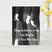NAAR MIJN **TWIN BROER** OP ZIJN WEDDAG KAART (Gele Bloem)