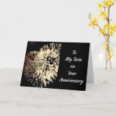 NAAR MIJN **TWIN** VUURWERK OP UW JUBILEUM KAART (Gele Bloem)