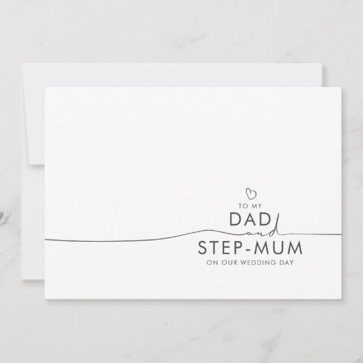 Naar mijn vader en Stap-Mum Wedding Day Message (Voorkant)