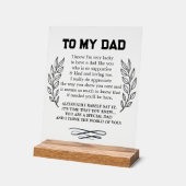 Naar mijn vader Gedicht van dochter zoon Acryl Bord (Hoek)