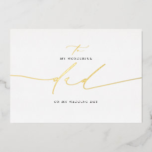 Naar mijn vader op mijn huwelijksdag legant folie uitnodiging