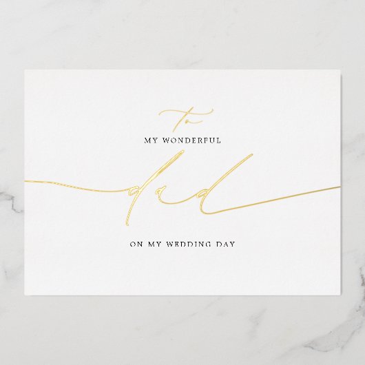 Naar mijn vader op mijn huwelijksdag legant folie uitnodiging (Voorkant)