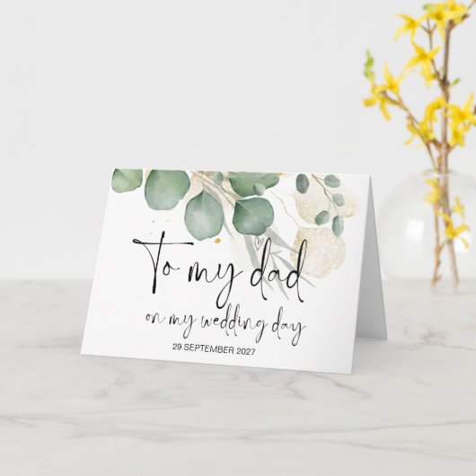 Naar mijn vader trouwdag dank u van bruid bruidego kaart (Gele Bloem)
