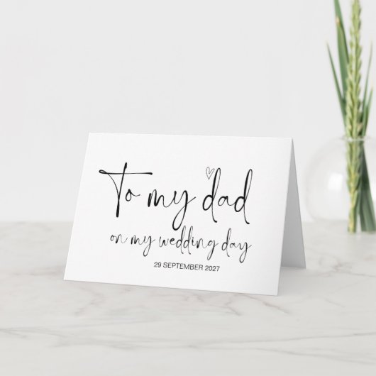 Naar mijn vader trouwdag dank u van bruid bruidego kaart (Voorkant)