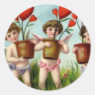 Naar mijn Valentijn Angel Cherubs Ronde Sticker
