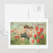 Naar mijn Valentijn Cherubs met hart Feestdagenkaart (Voorkant / Achterkant)