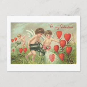 Naar mijn Valentijn Cherubs met hart Feestdagenkaart