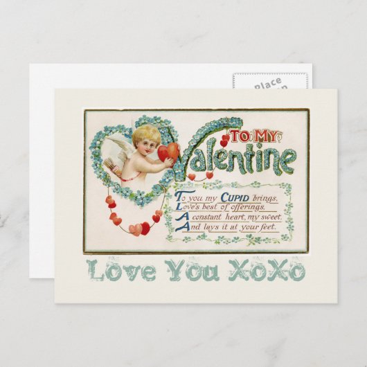 Naar mijn Valentijn Cupid Briefkaart (Voorkant / Achterkant)