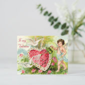  - Naar mijn Valentijn - Cupido, Hearts & Doves Feestdagenkaart (Staand voorkant)