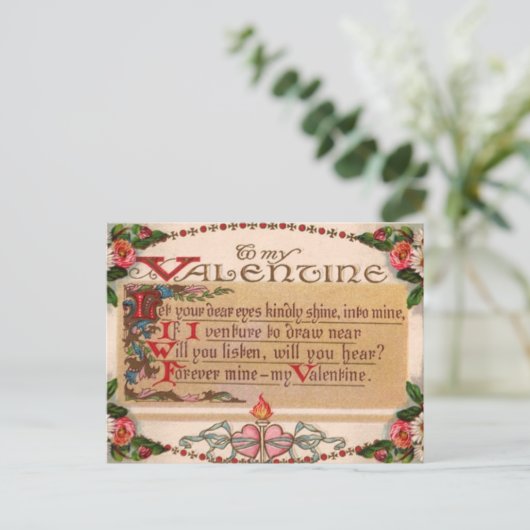  - naar mijn Valentijn - gedicht Feestdagenkaart (Staand voorkant)